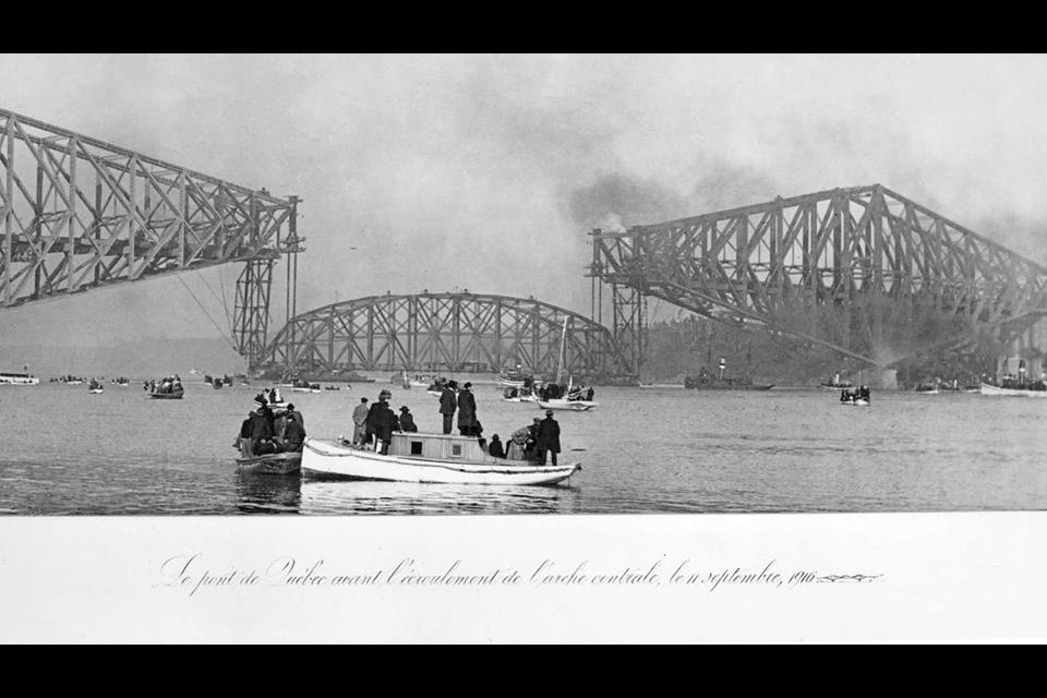 Construction historique du pont de Québec